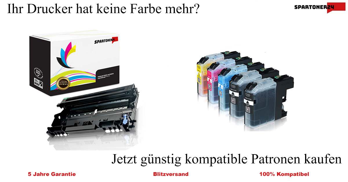 Ihr Drucker hat keine Farbe mehr?
Jetzt günstig kompatible Druckerpatronen und Toner Kaufen!